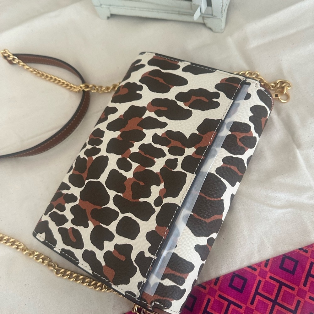 Tory Burch Emerson Chain Wallet Crossbody BEGE REA LOPARO205/498 - Picture 6 of 10